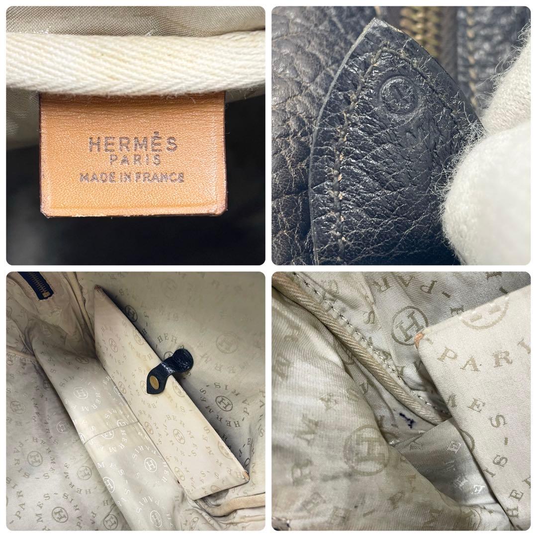 HERMES ヴィクトリア アルデンヌ ショルダーバッグ 〇I刻印 ブラック