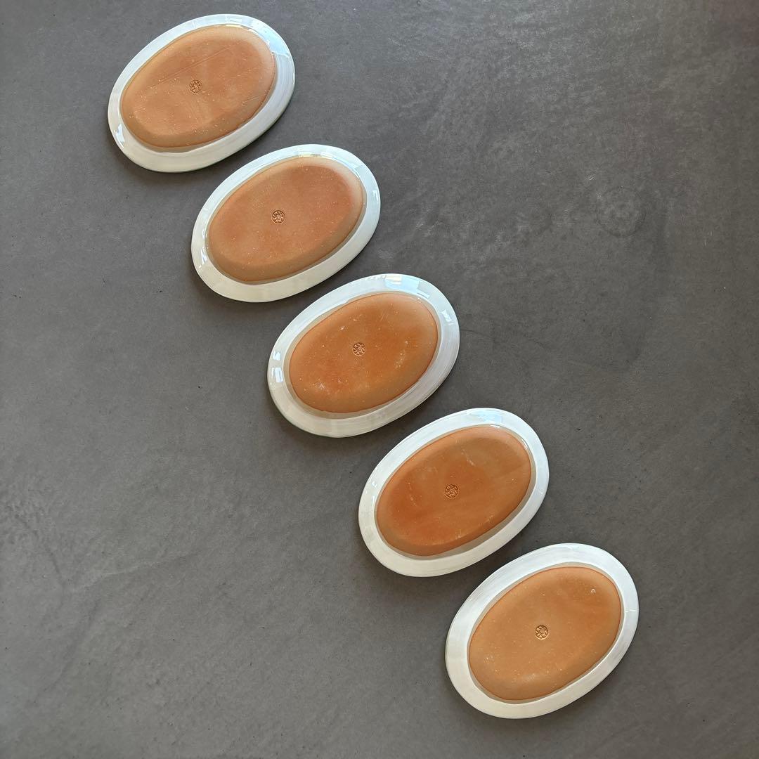 《ほぼ新品》美品　陶あん　京焼　清水焼　白掛彩草花　色絵付け　陶葊　皿