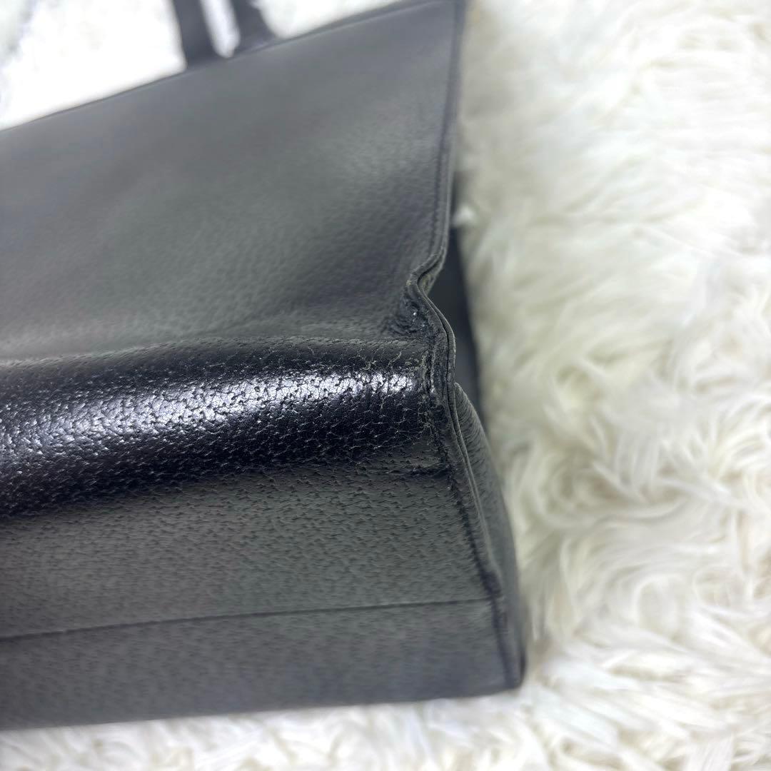 [希少無地.美品] グッチ トートバッグ　ビジネスバッグ　A4 自立　シボ革