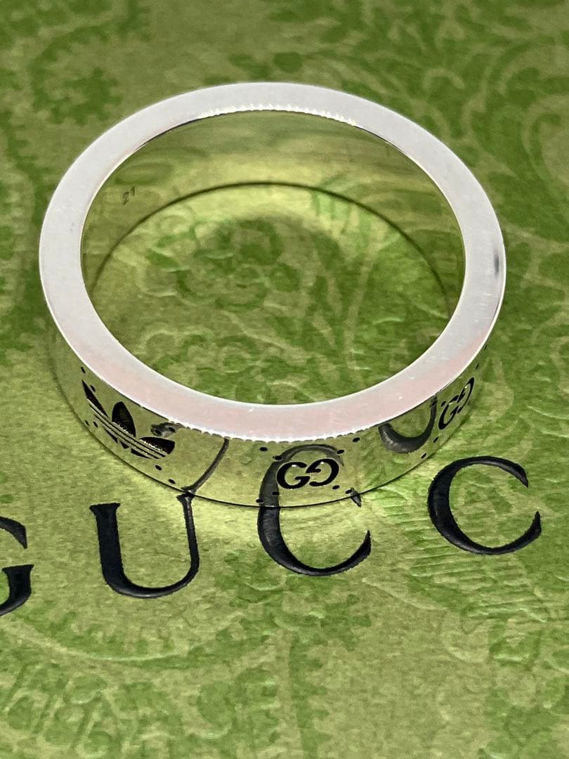 GUCCI adidas グッチ アディダス リング 銀 指輪 21号 中古