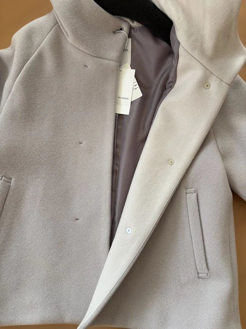 human woman アウター　コート ファインウールダブルモッサ　Sサイズ
