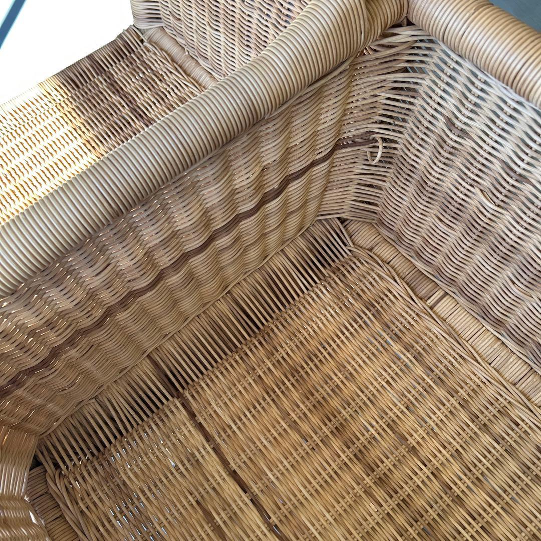 チェア付きベビーベッド　ラタンゆりかご