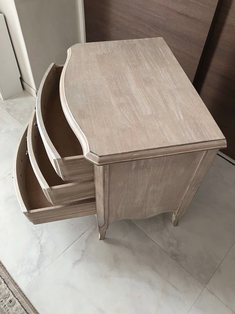 木製 3段 チェスト シャビーシック