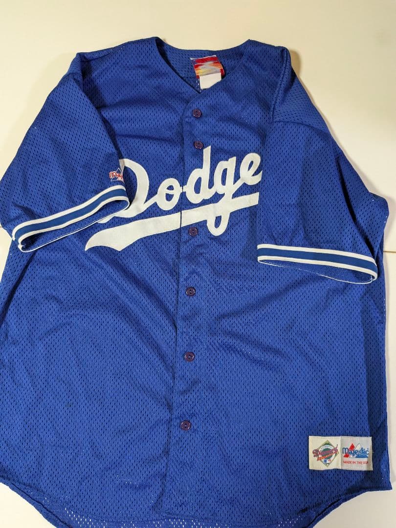 酒　90s USA製 マジェスティックドジャース 野茂英雄 ユニフォームＬ