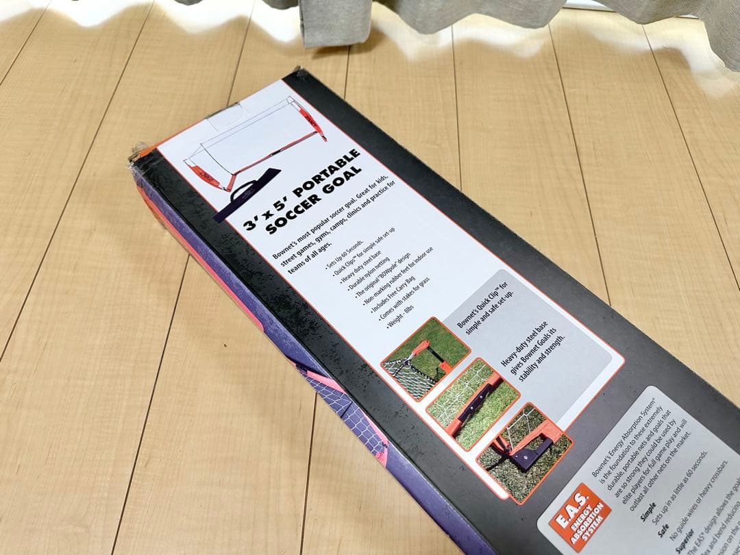 【未使用】BOWNET 3' x 5' ポータブルサッカーゴール 収納ケース付き