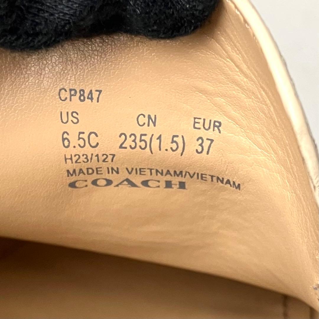 【美品】COACH ルーシー　厚底　レザーローファー　チャンキーヒール　23.5