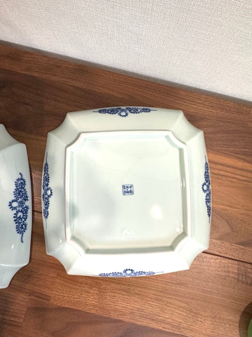 【新品未使用品】FOURGRACE 蛸唐草　松竹梅　隅切盛皿