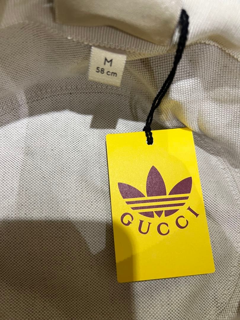 GUCCI グッチ　adidasコラボ　帽子　ハット M58センチ　箱バッチ付き
