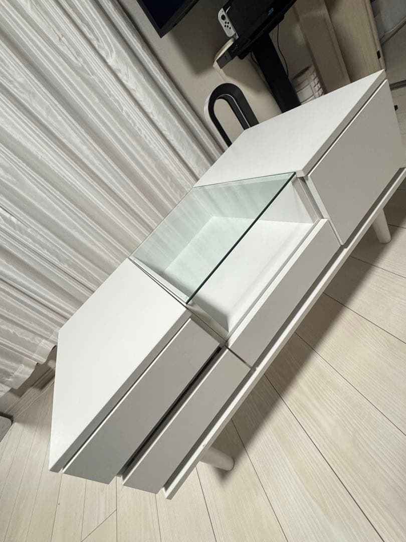 【送料込み】ローテーブル兼ドレッサーテーブル　ホワイトテーブルセンターテーブル