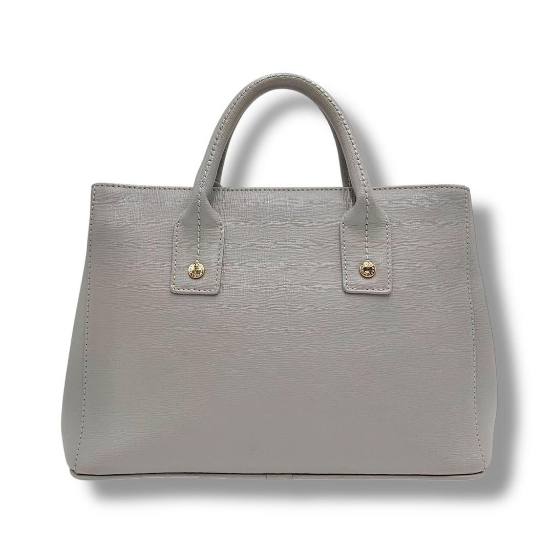 極美品✨フルラ リンダ 2way ハンドバッグ ショルダー レザー グレー