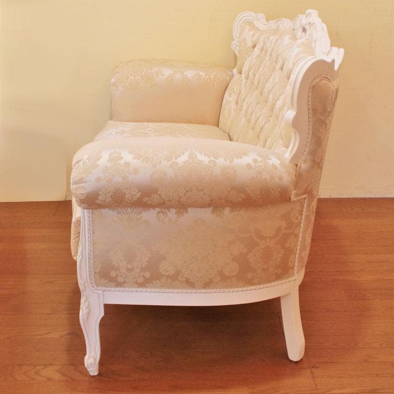 イタリア製 2人掛けソファ シャンパンゴールド ファブリック 602-853