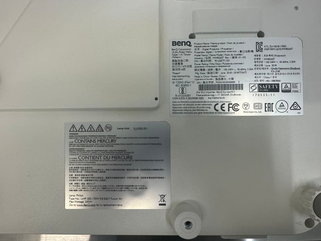 BenQ プロジェクター本体(MW826ST) 短焦点