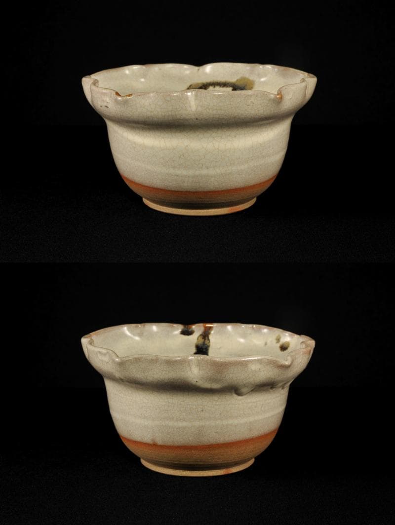 萬古焼 輪花形 向付 五 懐石道具 創始 沼波弄山 萬古不易 古萬古 万古焼