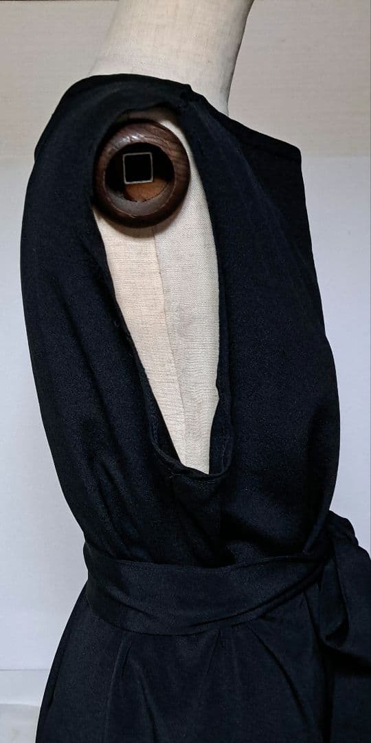 留袖 リメイクボレロ付きロングドレス　鶴と雲模様