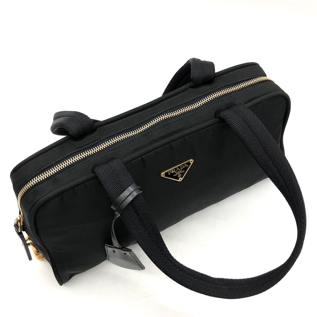✨美品・ギャランティ付✨プラダ ハンドバッグ 三角ロゴプレート ナイロン 黒