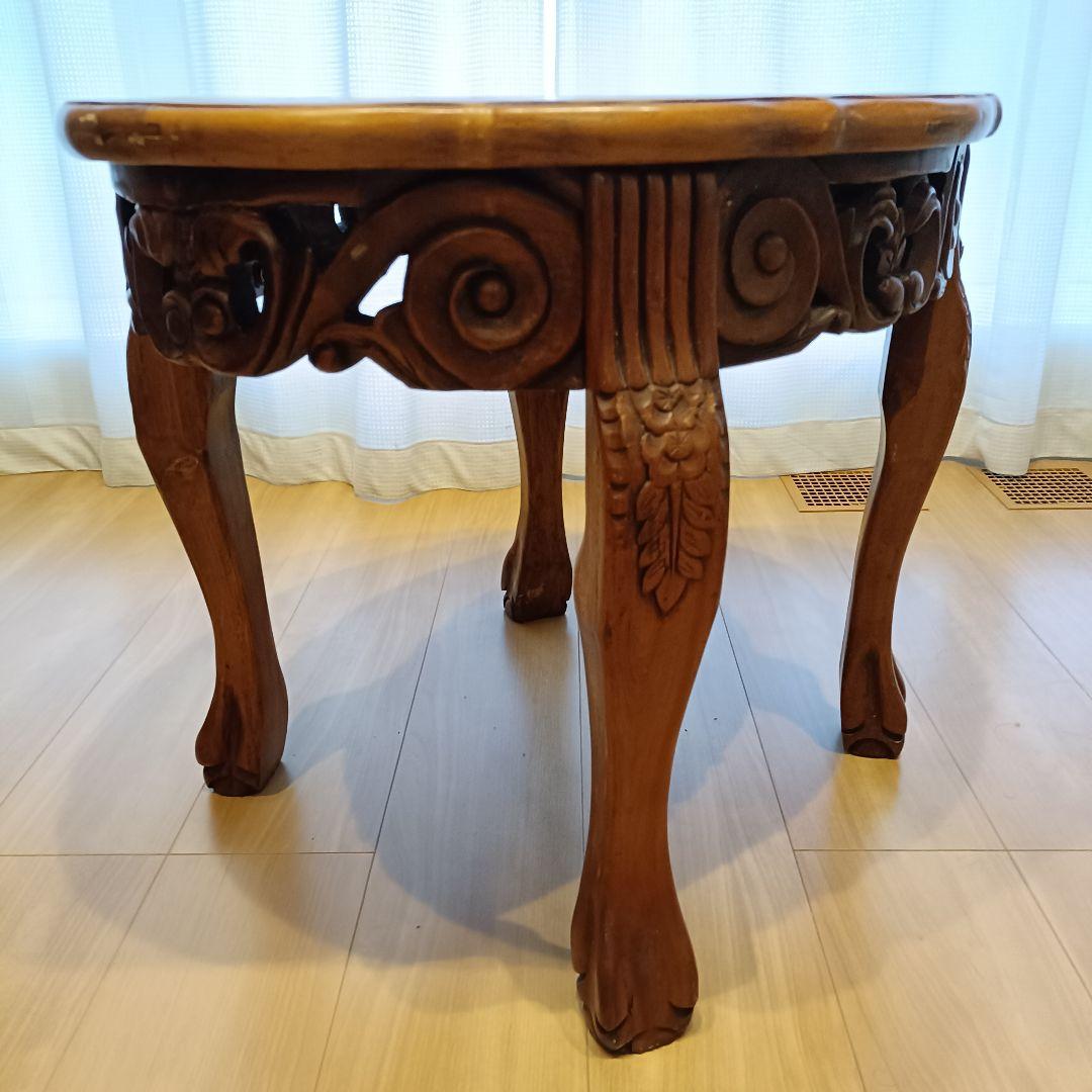 大理石 サイドテーブル 猫脚 アンティーク ヴィンテージ ロココ 飾り 西洋家具