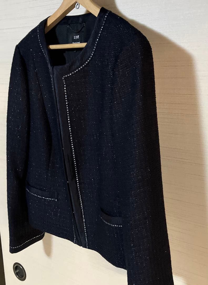 23区 ノーカラージャケット 黒　美品