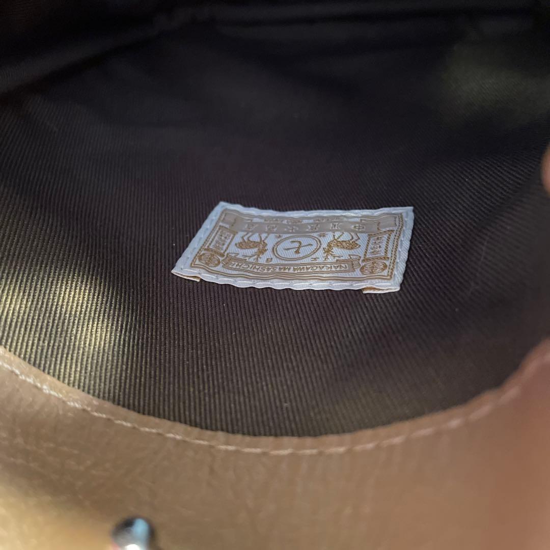 ⭐︎美品⭐︎ 国産牛革のポシェット　灰茶色