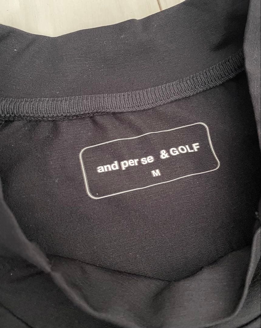 and per se＆Golf 3Dモックネック長袖シャツ M