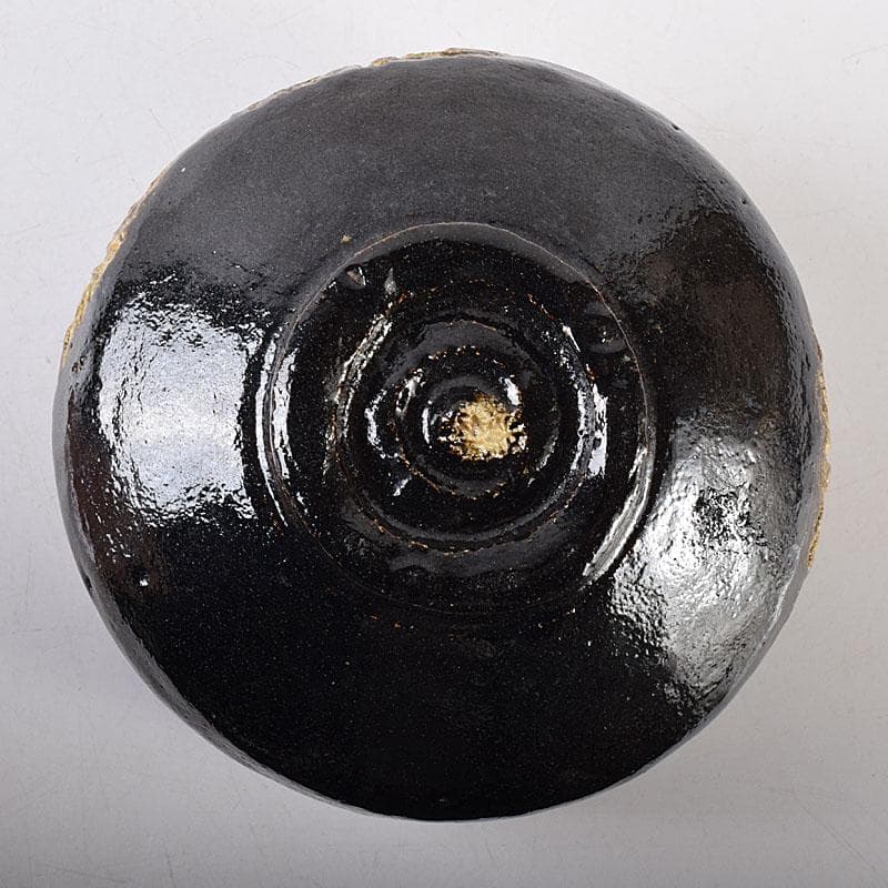 茶道具　若松文　黒楽茶碗　宗室　茶杓　三本　匙　一本　時代箱付　M　R8692B