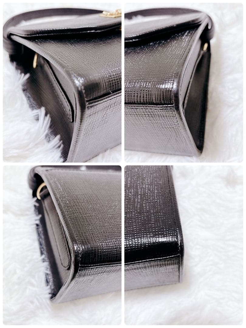 courrges クレージュ 2wayハンドバッグショルダー ブラックフォーマル