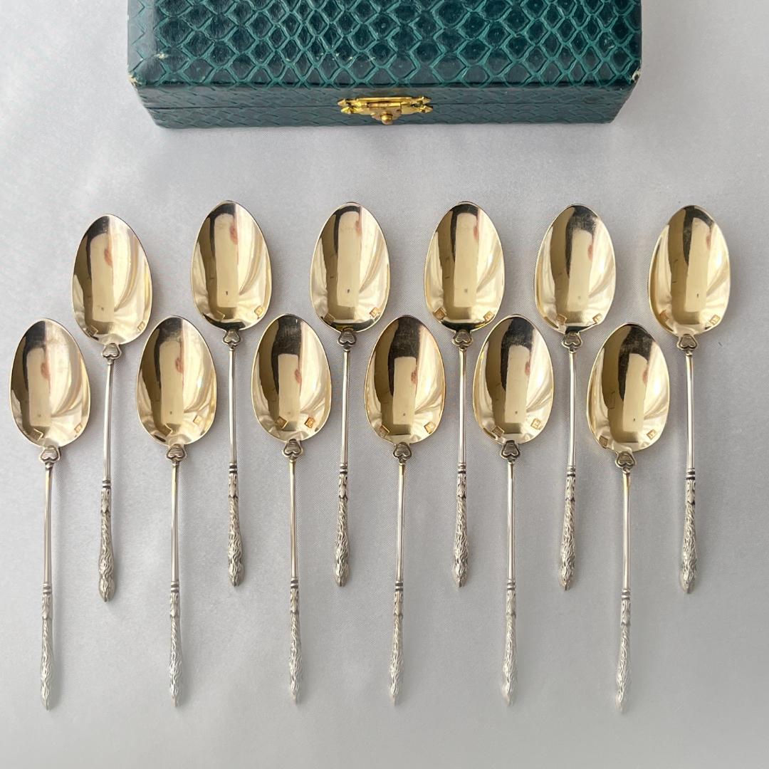 【仏蘭西】 コーヒースプーン　12本【シルバープレート】ケース