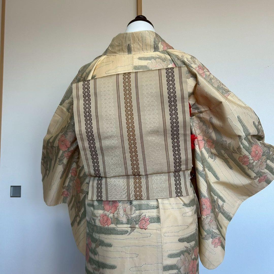 グ*マ様 モ46 未使用近い　美品　袷　正絹　白大島　白紬　大島紬　フルセット