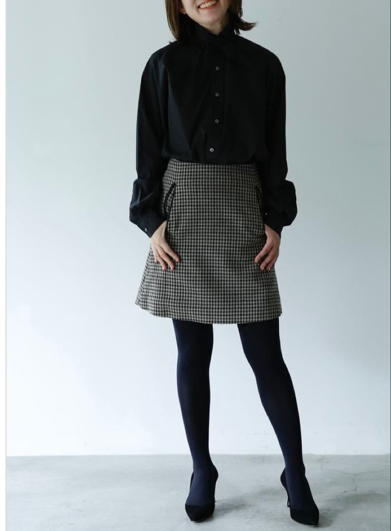 マディソンブルー　ボウタイシャツ　ブラック