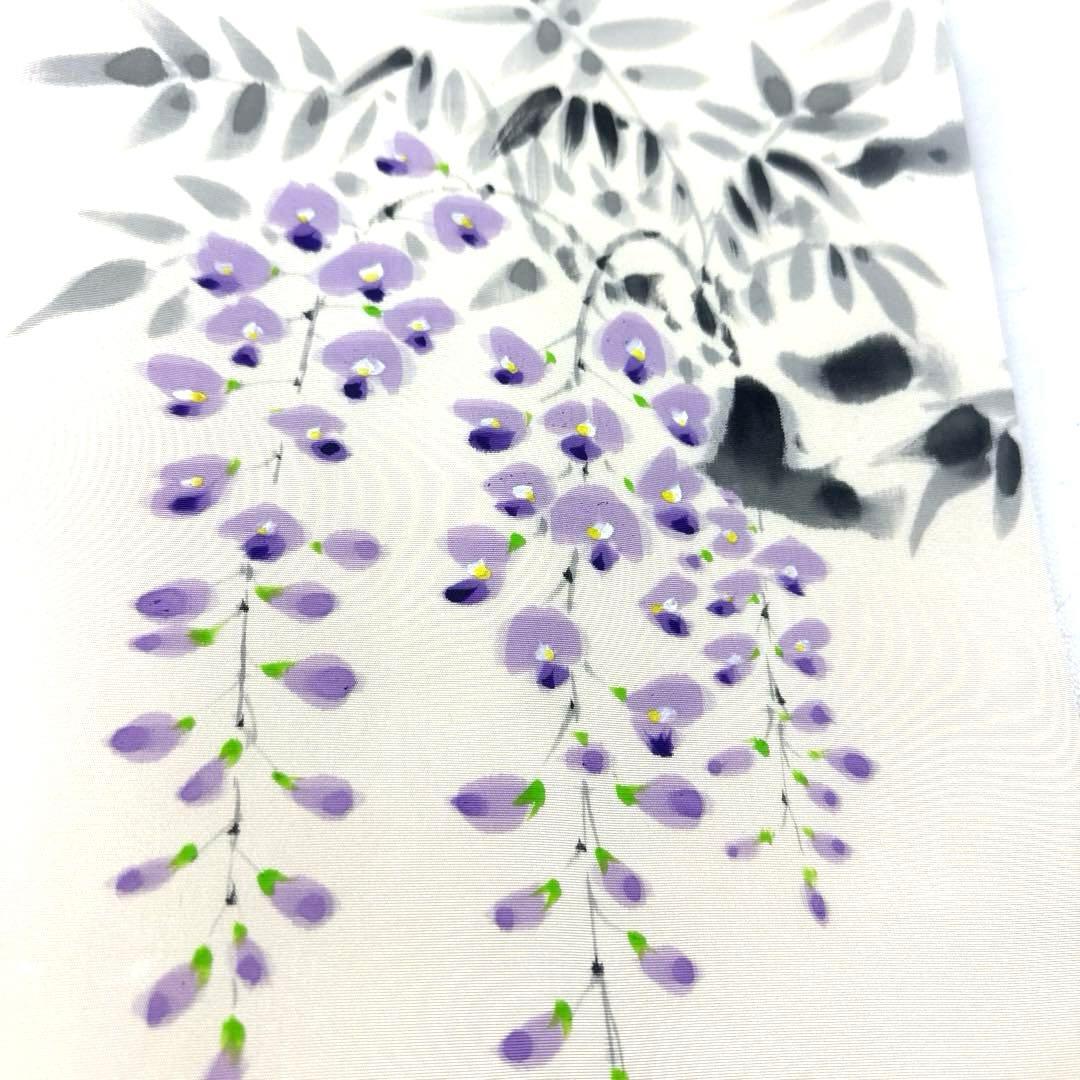 専用帯6126 ●高級 正絹 落款 作家物 塩瀬 名古屋仕立て 名古屋帯 藤の花