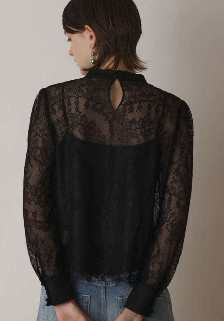 新品[グレースコンチネンタル25SS シアーレーストップ　ブラック　36