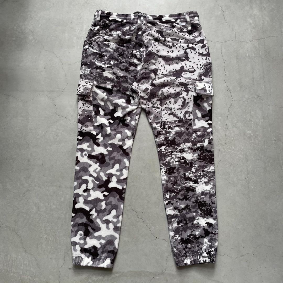 パーリーゲイツ ダブルラッセル マルチカモプリントパンツ 裾リブ ジョガーパンツ
