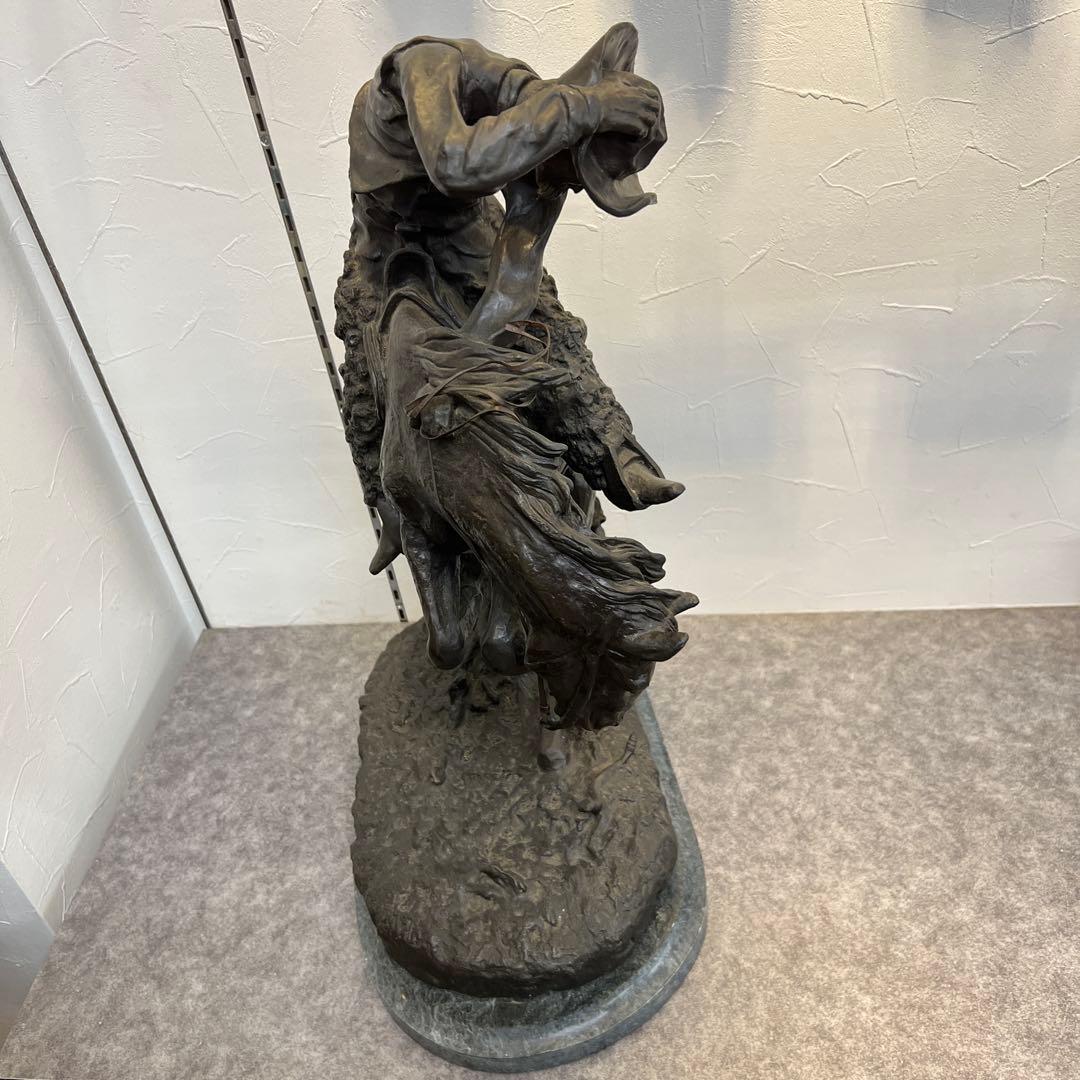 フランス　在銘　ブロンズ　ロデオ　32.2kg 高さ59㎝東な8-0106☆1F