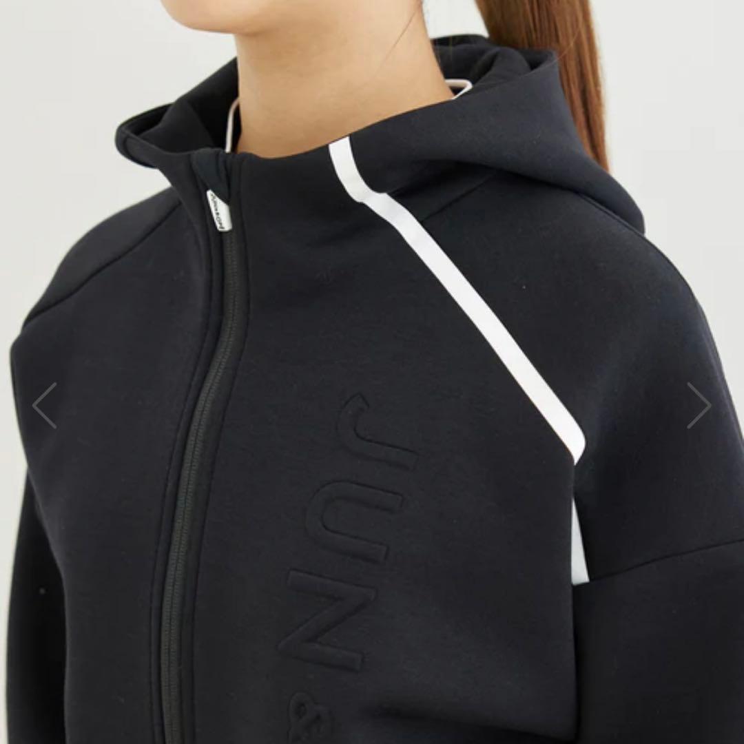 ジュン アンド ロペ エンボスロゴ フーディージップ長袖ブルゾン ゴルフウェア