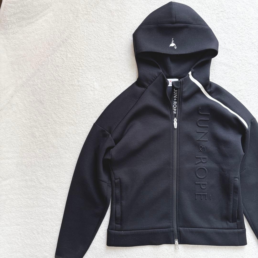 ジュン アンド ロペ エンボスロゴ フーディージップ長袖ブルゾン ゴルフウェア