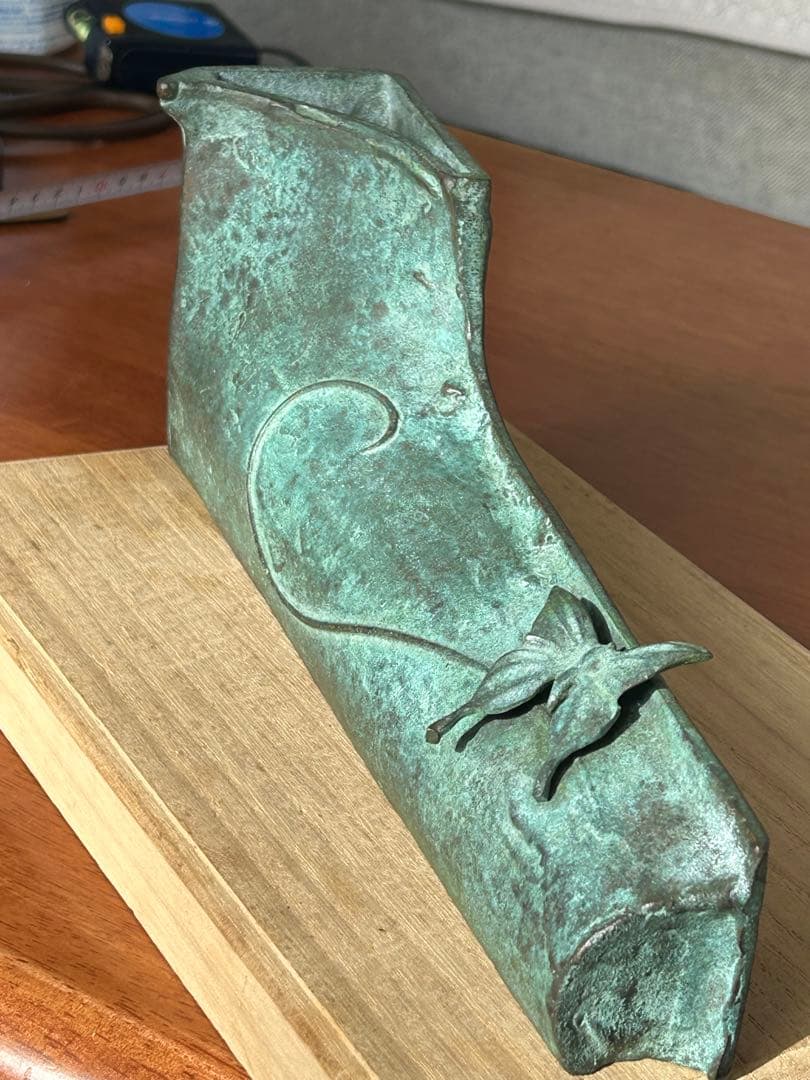 瑞峰堂　大森孝志 作　青銅 ブロンズ蝶 花瓶 花器 銅器1700g