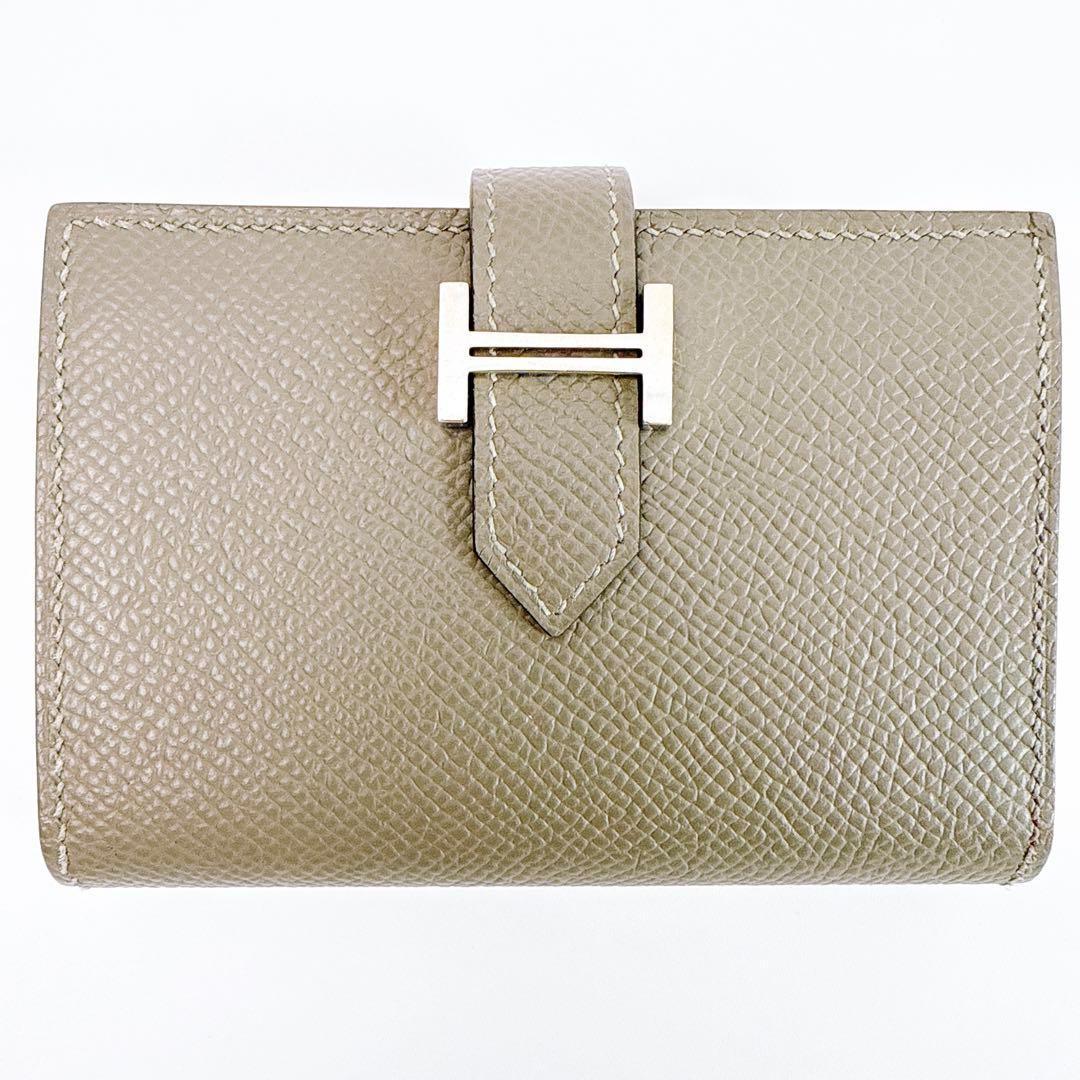 エルメス ベアン ヴォーエプソン カードケース 名刺入れ 定期入れ レディース