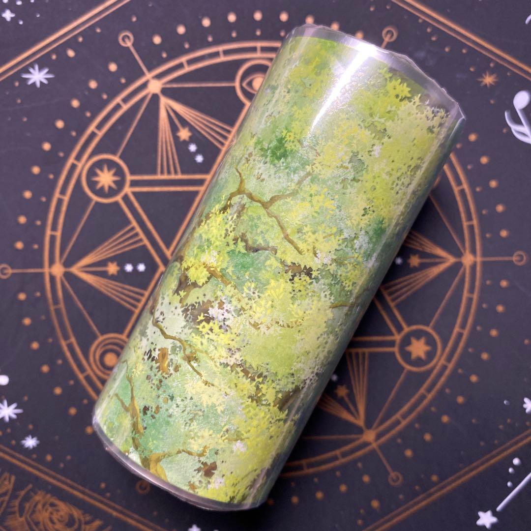 【9344】海外　マステ　5m巻　PETマスキングテープ　木　植物　自然　装飾系