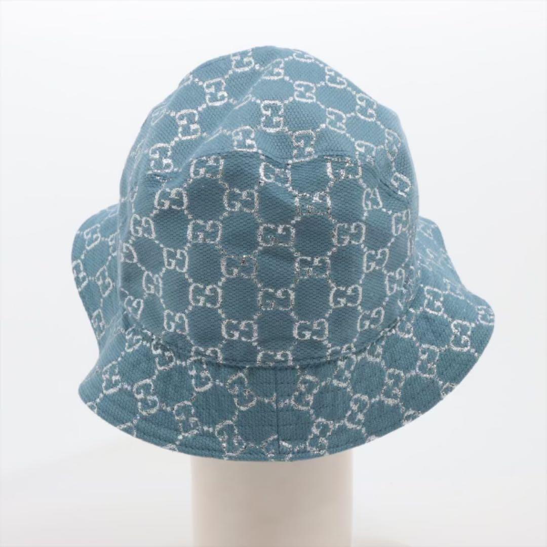 【最終値下げ】GUCCI グッチ バケットハット 青 GGパターン