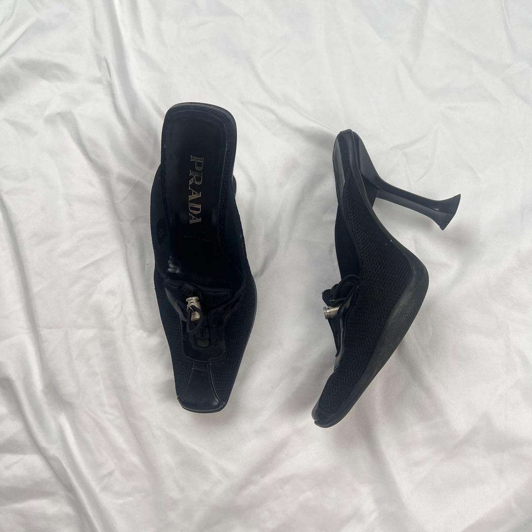 靴 Archive PRADA mesh mules black