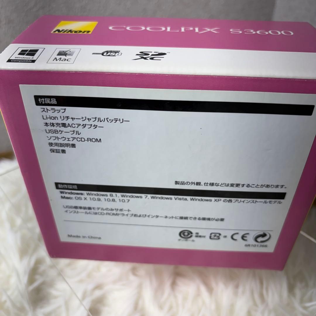 【極美品】Nikon ニコン COOLPIX S3600 ピンク 付属品多数