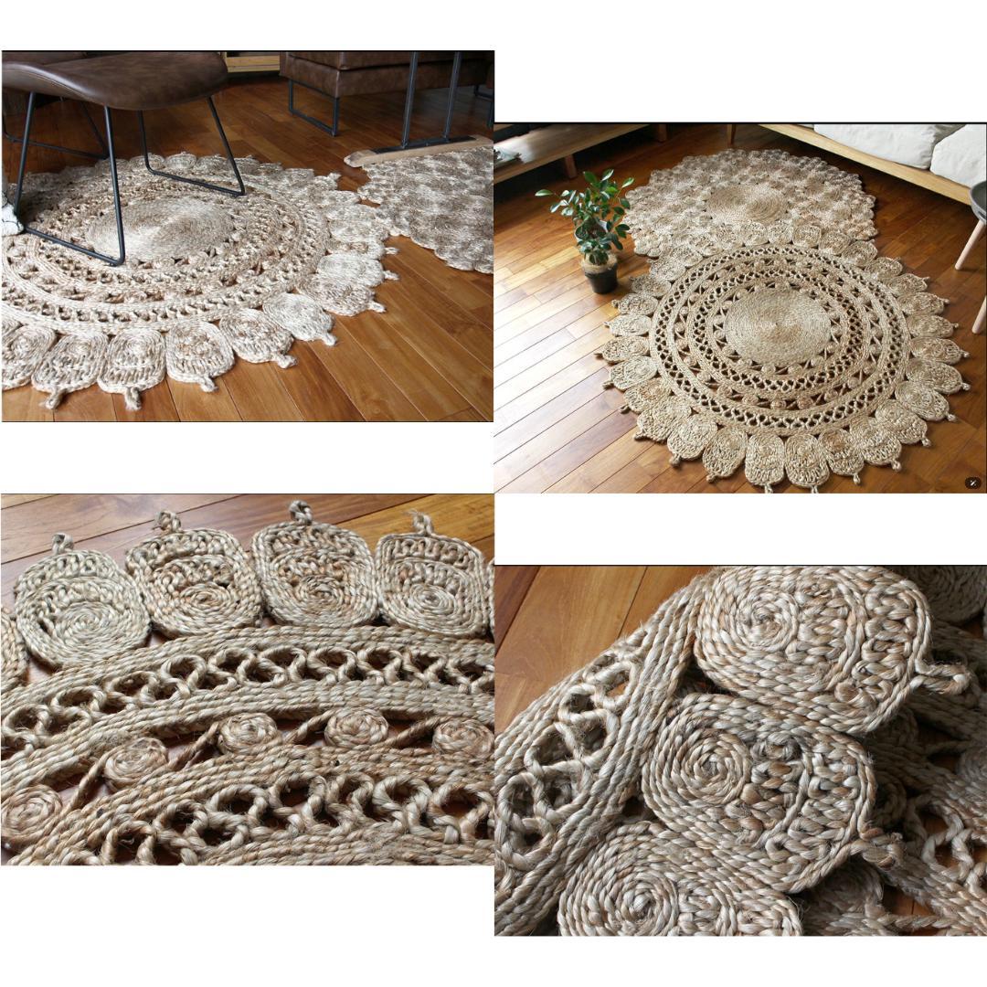 未使用◆ A depeche アデペシュ ジュート ラグ 9992