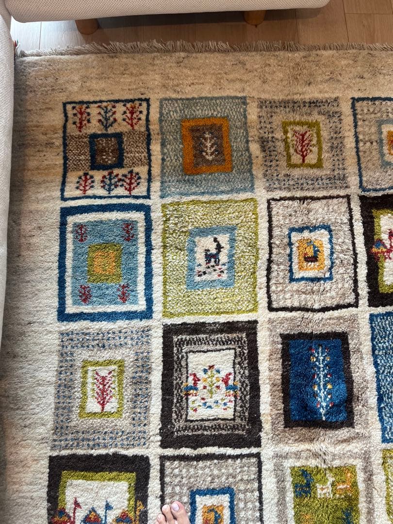 【専用】手織りギャッベ　美品！ 約200cm×150cm