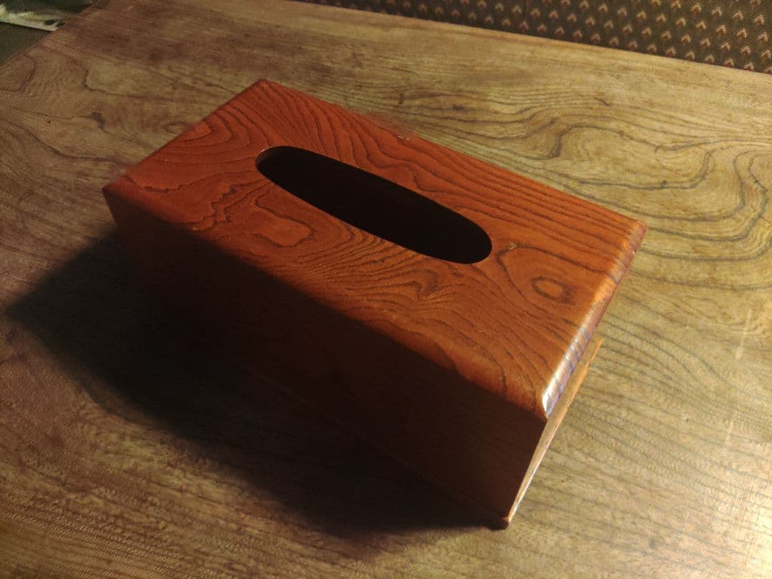 希少　ティッシュボックス　ハンドメイド　日本製　無垢　レトロ　アンティーク