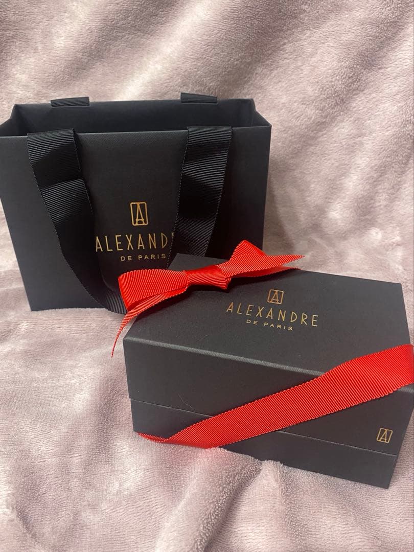 【新品ラッピング付】ALEXANDREヘアクリップ紫Lサイズ