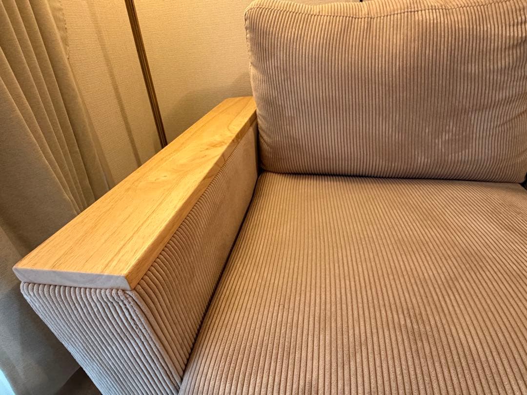 2人掛けソファ　FINE KAGU Cosna(コスナ) ベージュ　コーデュロイ