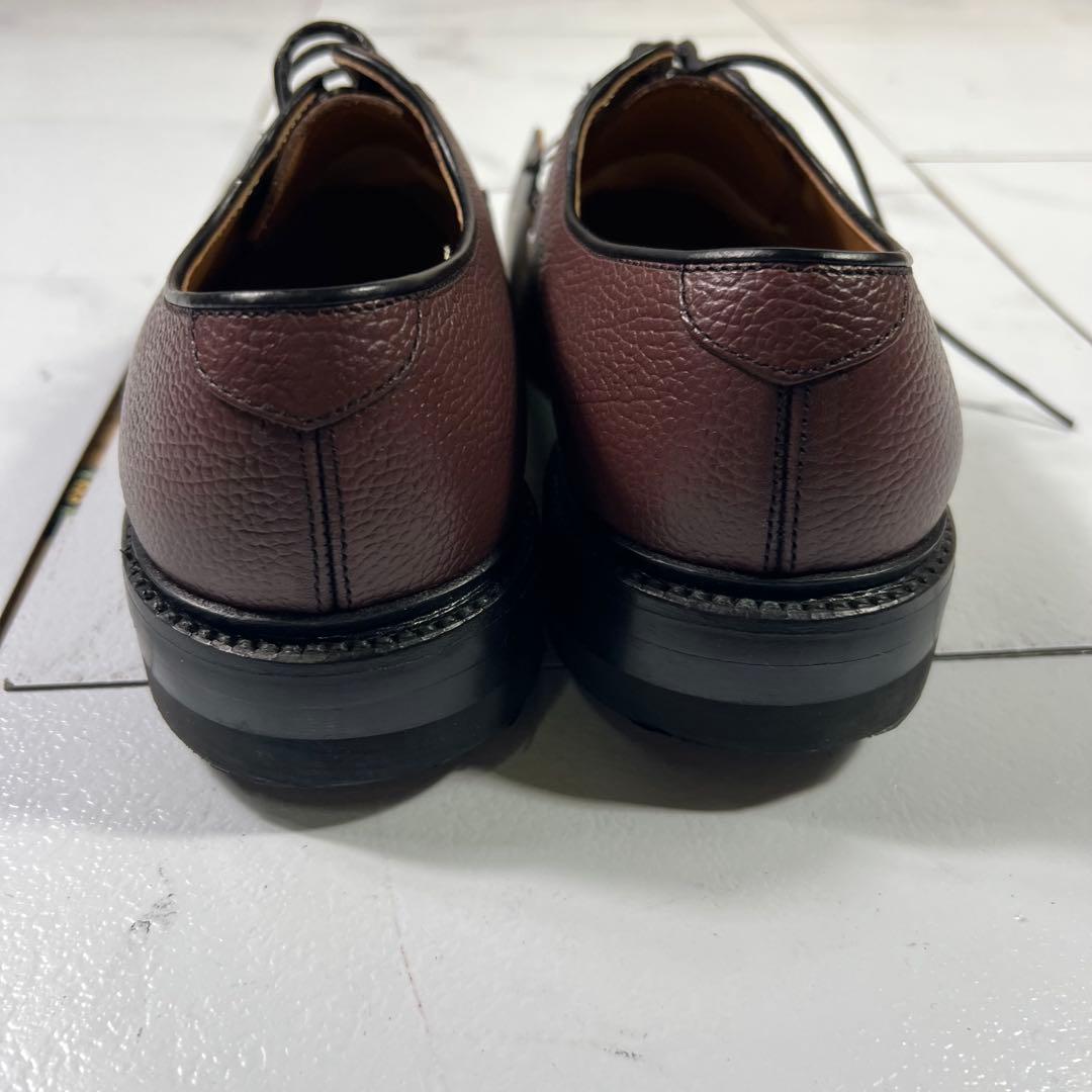 未使用品 REGAL リーガル プレーントウ 革底 ブラウン シボ革 24cm