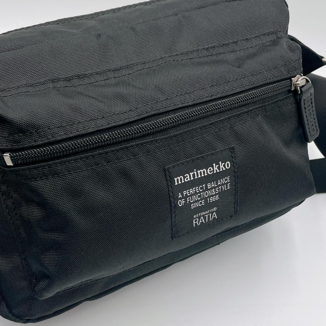 美品 マリメッコ MY THINGS ショルダーバッグ ブラック f456