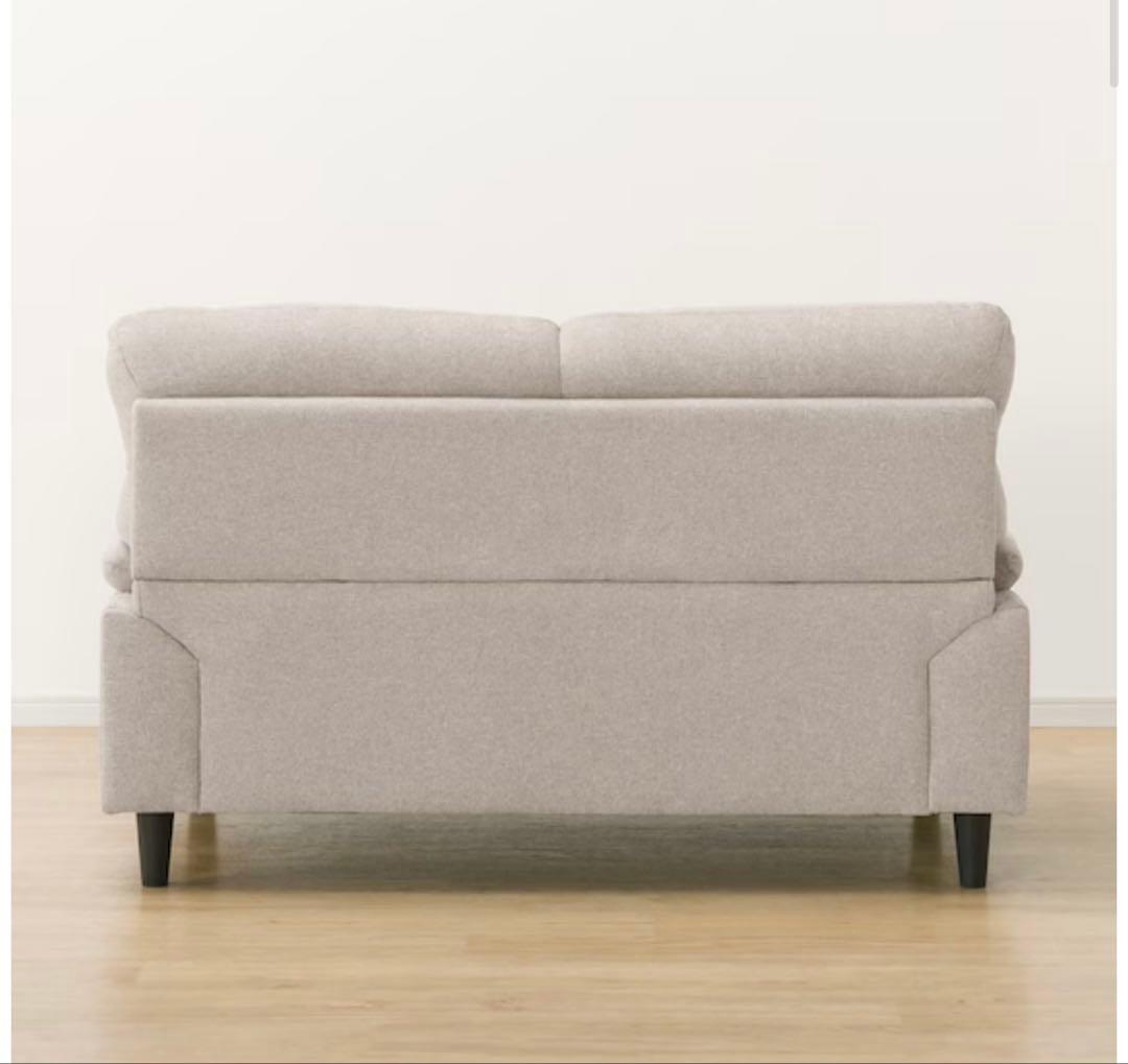 【送料込み】2人掛けソファ 布張り ファブリック グレー ベージュ