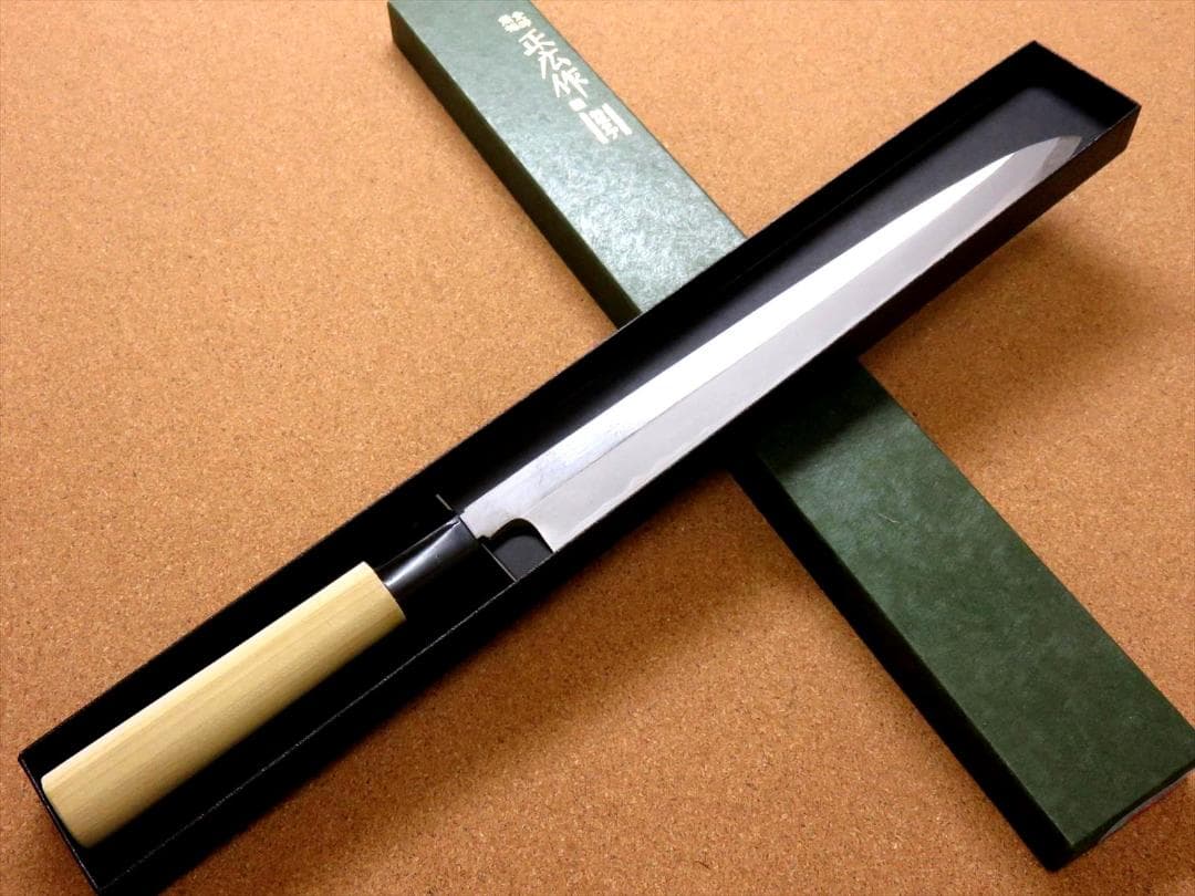 関の刃物 柳刃包丁 270mm 正広作別撰 ハガネ 黄紙 職人用 片刃 右利き