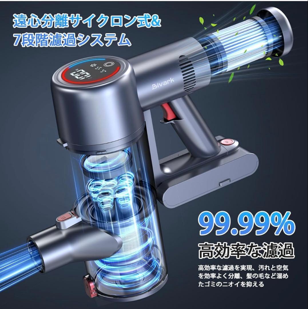 コードレス掃除機　強力吸引　65分連続稼働　自立式　LED 液晶ディスプレイ
